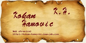 Kokan Hamović vizit kartica